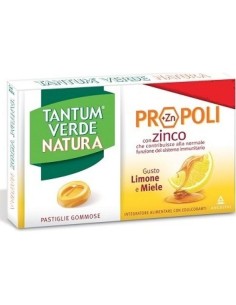 Tantum Verde Natura Limone e Miele Integratore Mal di Gola 15 Pastiglie